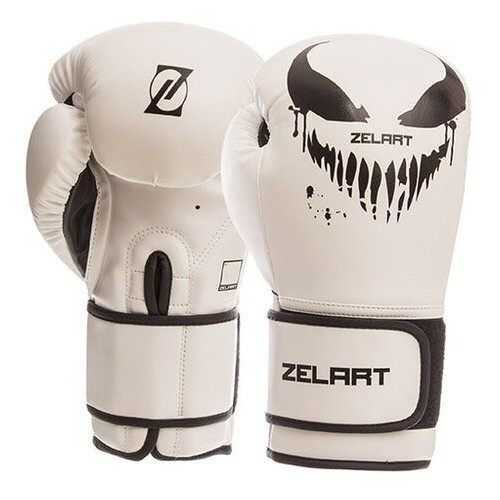 Боксерські рукавички Zelart BO-1370 12oz Біло-чорний (37363055) фото №1
