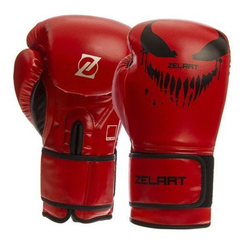 Боксерські рукавички Zelart BO-1370 12oz Червоно-чорний (37363055) фото №1