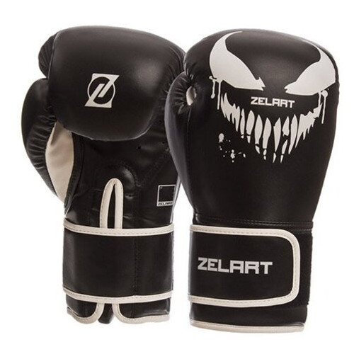 Боксерські рукавички Zelart BO-1370 12oz Черно-белый (37363055) фото №1