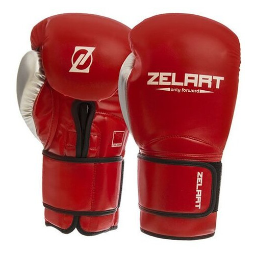 Боксерські рукавички Zelart BO-1384 10oz Червоно-срібний (37363056) фото №1