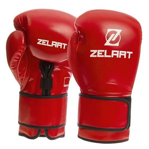 Боксерські рукавички Zelart BO-1391 10oz Червоний (37363057) фото №1