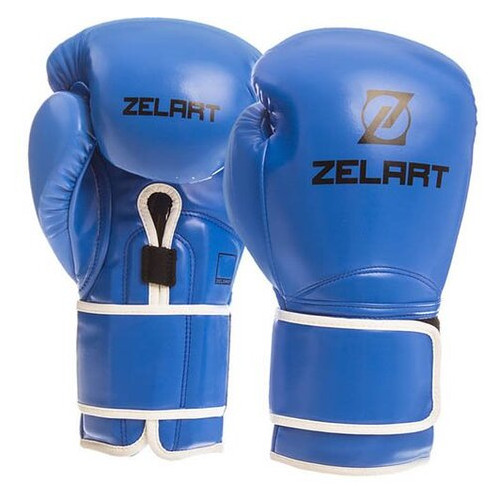 Боксерські рукавички Zelart BO-1391 14oz Синій (37363057) фото №1