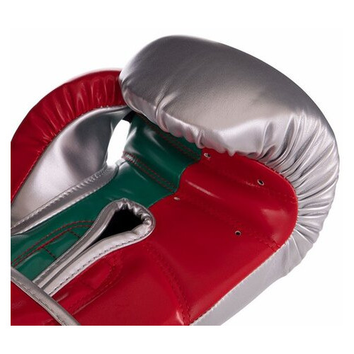 Боксерські рукавички Zelart BO-2887 10oz Зелено-червоний (37363119) фото №4