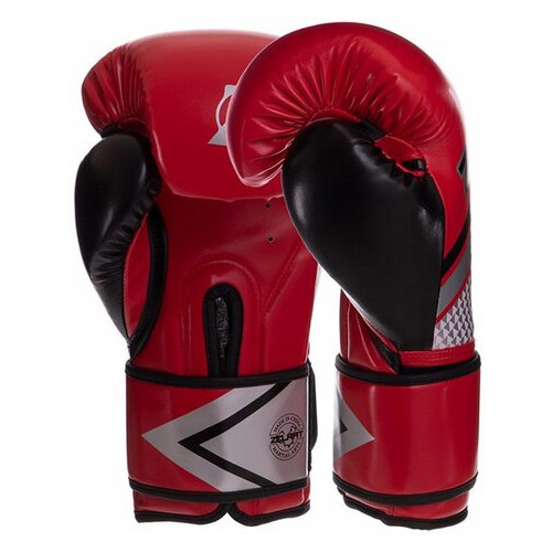 Боксерські рукавички Zelart BO-2888 12oz Червоно-чорний (37363120) фото №2
