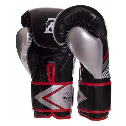 Боксерські рукавички Zelart BO-2888 12oz Чорно-червоний (37363120) фото №2
