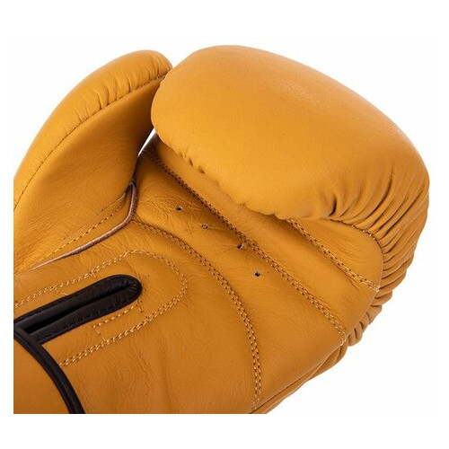 Боксерські рукавички шкіряні Zelart VL-3074 12oz Жовтий (37363123) фото №5