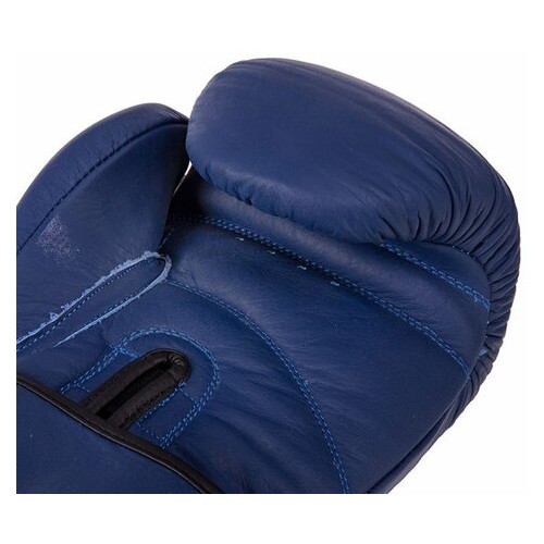 Боксерські рукавички шкіряні Zelart VL-3074 12oz Синій (37363123) фото №4