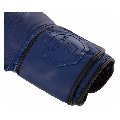 Боксерські рукавички шкіряні Zelart VL-3074 12oz Синій (37363123) фото №3