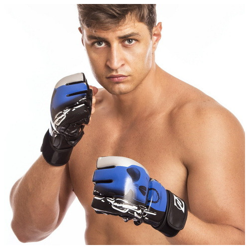Рукавички для змішаних єдиноборств MMA Zelart BO-1319 M Чорно-синій (37363152) фото №2