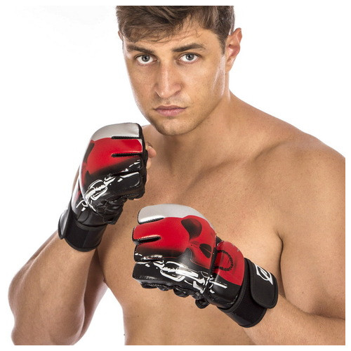 Рукавички для змішаних єдиноборств MMA Zelart BO-1319 XL Чорно-червоний (37363152) фото №4