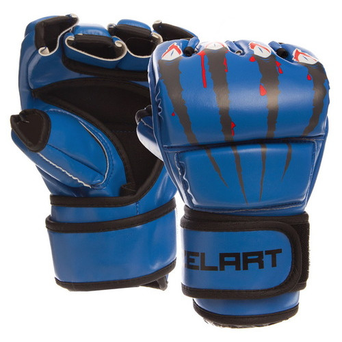 Рукавички для змішаних єдиноборств MMA Zelart BO-1394 M Синій (37363154) фото №3