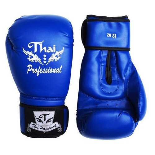 Боксерські рукавички Thai Professional BG3 (12oz) Сині фото №3