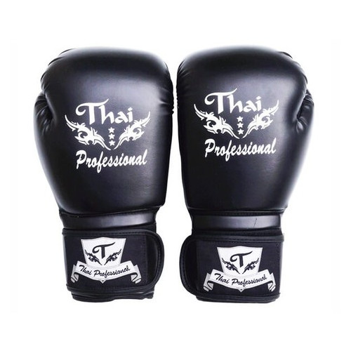 Боксерські рукавички Thai Professional BG3 (8oz) Чорні фото №2
