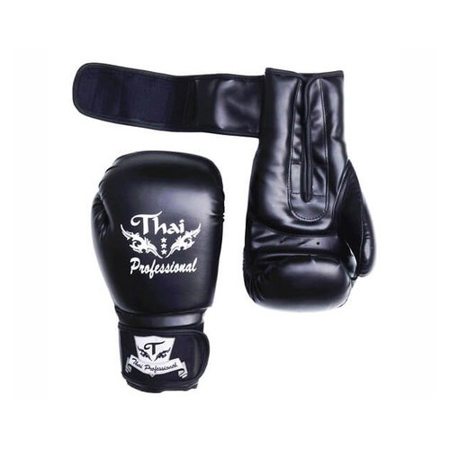 Боксерські рукавички Thai Professional BG3 (8oz) Чорні фото №4
