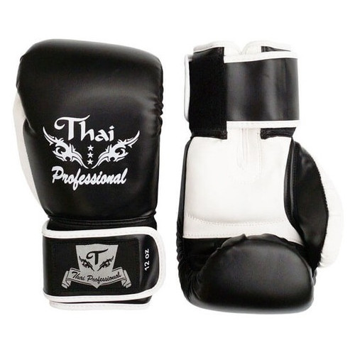 Боксерські рукавички Thai Professional BG8 (10oz) Чорні фото №3