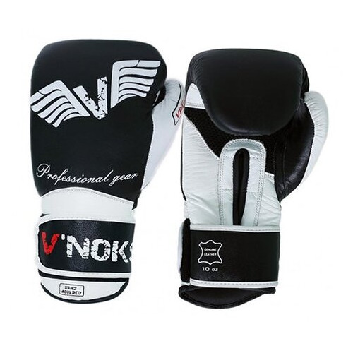 Боксерські рукавички V`Noks Aria 10oz Чорно-білий (37349005) фото №2