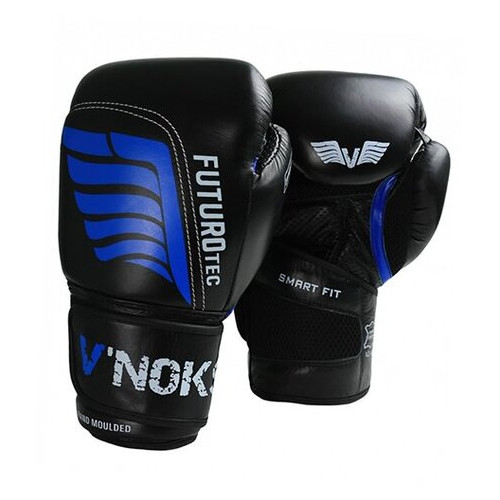 Боксерські рукавички V`Noks Futuro Tec 10oz Чорно-синій (37349009) фото №2