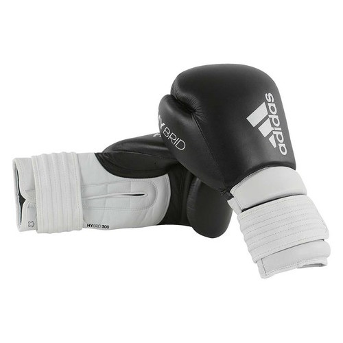 Боксерські рукавички Adidas Hybrid 300 10 унций Чорний/Білий фото №1