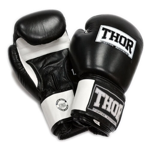 Рукавички боксерські Thor Sparring 558 (PU) Black/White 16 oz. фото №1
