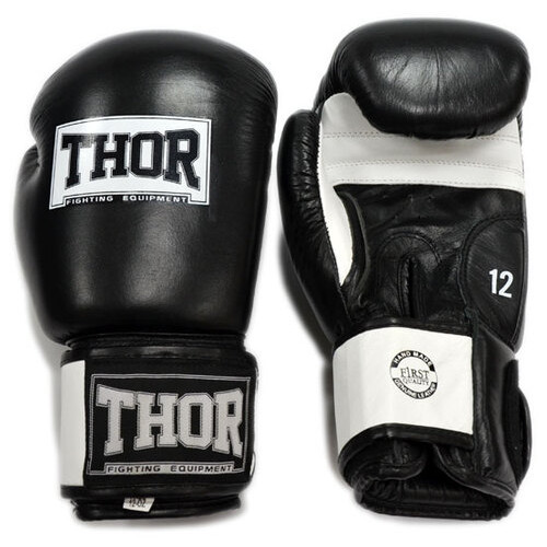 Боксерські рукавички Thor Sparring 558 (Leather) Black/White 10 oz фото №4
