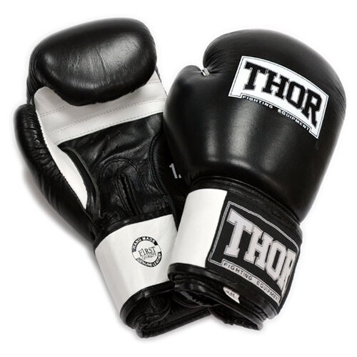 Боксерські рукавички Thor Sparring 558 (Leather) Black/White 10 oz фото №1