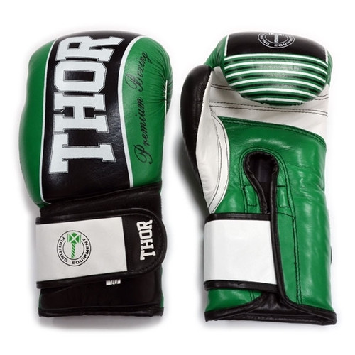 Боксерські рукавички Thor Thunder 529/12 (Leather) Green 10 oz фото №3