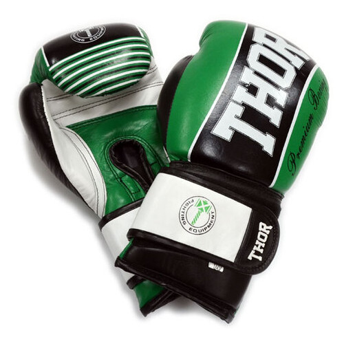 Боксерські рукавички Thor Thunder 529/12 (Leather) Green 10 oz фото №2