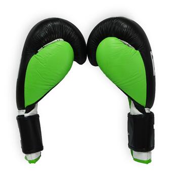 Боксерські рукавички Thor Typhoon 8027/01(Leather) Black/Green/White 12 oz фото №4