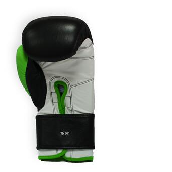 Боксерські рукавички Thor Typhoon 8027/01(Leather) Black/Green/White 12 oz фото №3
