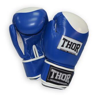 Боксерські рукавички Thor Competition 500/02 (Leather) Blue/White 10 oz фото №1