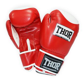 Рукавички боксерські Thor Competition 500/01 (Leather) Red/White 10 oz фото №1