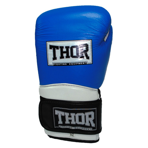 Боксерські рукавички Thor Pro King 8041/03 (Leather) Blue/White/Black 10 oz фото №3