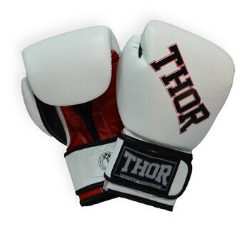 Боксерські рукавички Thor Ring Star 536/01 (Leather) White/Red/Black 16 oz фото №1