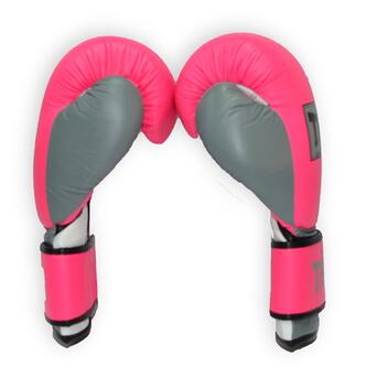 Боксерські рукавички THOR TYPHOON 14oz /Шкіра/рожево-біло-сірі фото №4
