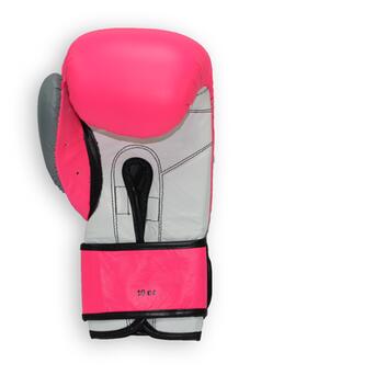 Боксерські рукавички THOR TYPHOON 14oz /Шкіра/рожево-біло-сірі фото №3