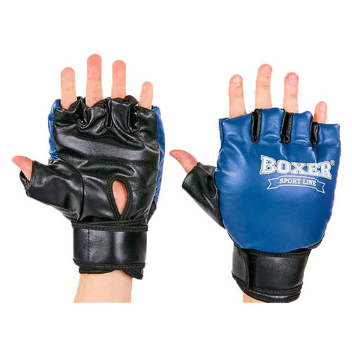 Екіпірування No branding Рукавички для рукопашного бою Boxer 2020 L Синьо-чорний (37429080) фото №1