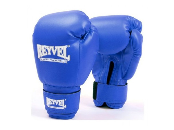 Боксерські рукавички Reyvel винил 12 унций Сині фото №1