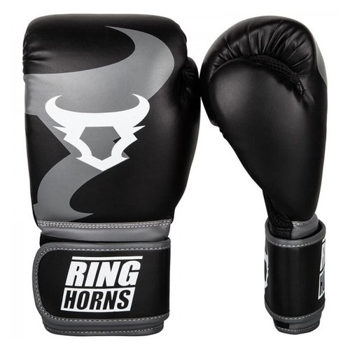 Боксерські рукавички Ringhorns Charger Чорні з білим (12 oz) фото №2