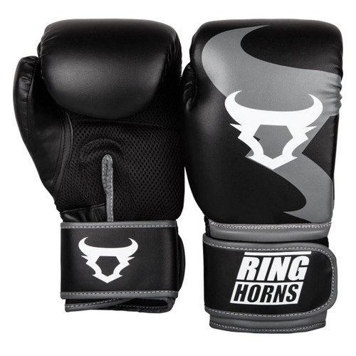 Боксерські рукавички Ringhorns Charger Чорні з білим (16 oz) фото №1