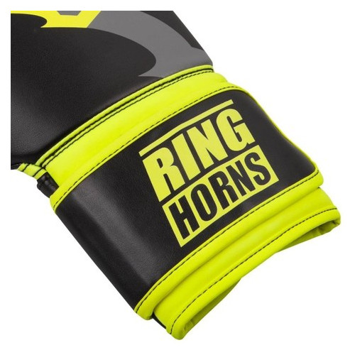Боксерські рукавички Ringhorns Charger Чорні із салатовим (10 oz) фото №4