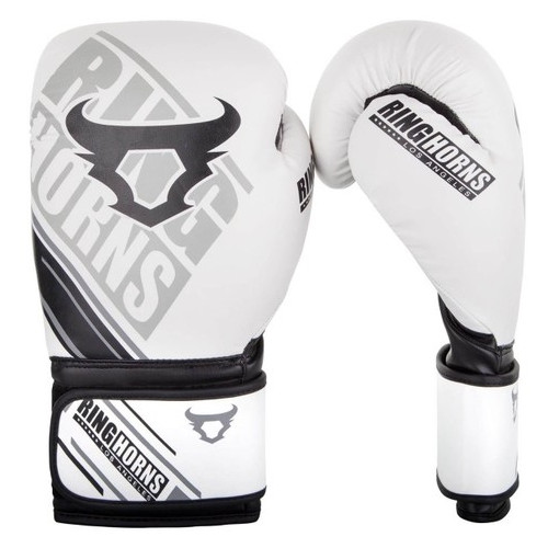 Боксерські рукавички Ringhorns Nitro Білі з чорним (10 oz) фото №2