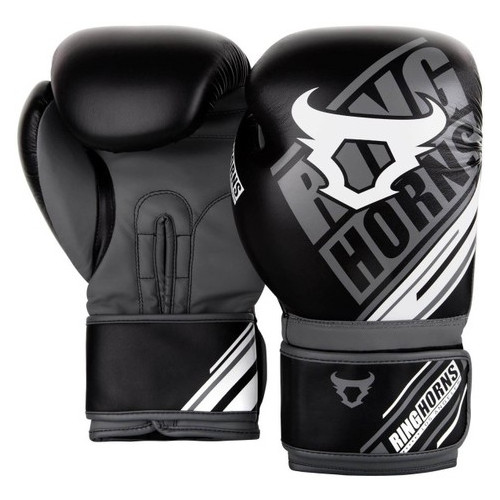 Боксерські рукавички Ringhorns Nitro Чорні з білим (10 oz) фото №1