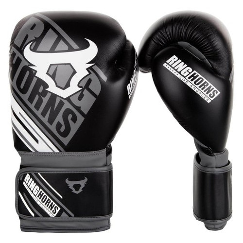 Боксерські рукавички Ringhorns Nitro Чорні з білим (10 oz) фото №2
