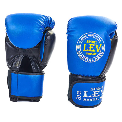 Боксерські рукавички Lev Sport LV-4280 10oz Синьо-чорний (37423005) фото №2