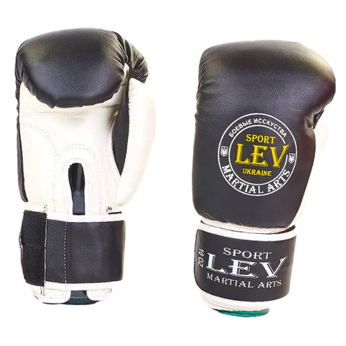 Боксерські рукавички Lev Sport LV-4280 10oz Чорно-білий (37423005) фото №2