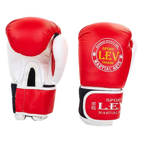 Боксерські рукавички Lev Sport LV-4281 10oz Червоно-білий (37423006) фото №2