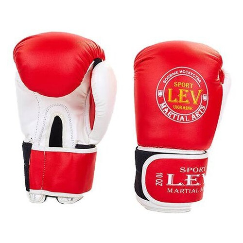 Боксерські рукавички Lev Sport LV-4281 10oz Червоно-білий (37423006) фото №1