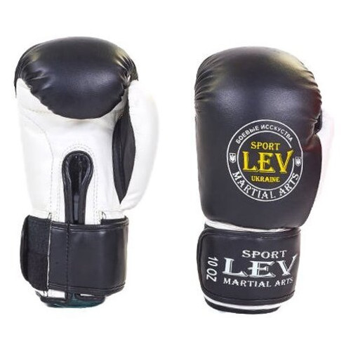 Боксерські рукавички Lev Sport LV-4281 10oz Чорно-білий (37423006) фото №1
