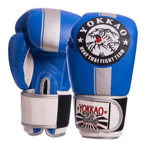 Боксерські рукавички Yokkao YK016 14oz Синьо-сірий (37429465) фото №1