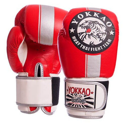 Боксерські рукавички Yokkao YK016 10oz Червоно-сірий (37429465) фото №1